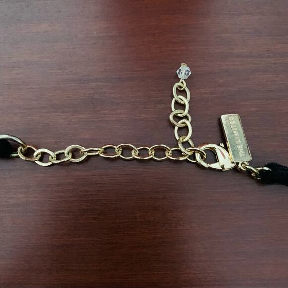 The Limited Women’s Black Velvet Gold Chain Tassel Choker Necklace - Picture 3 of 4